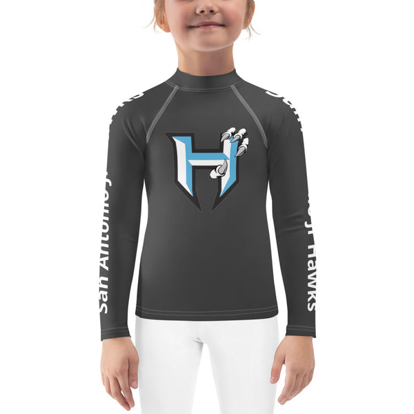 "San Antonio Jr Hawks" Kids Rash Guard - [product_type} - RLH Design Group