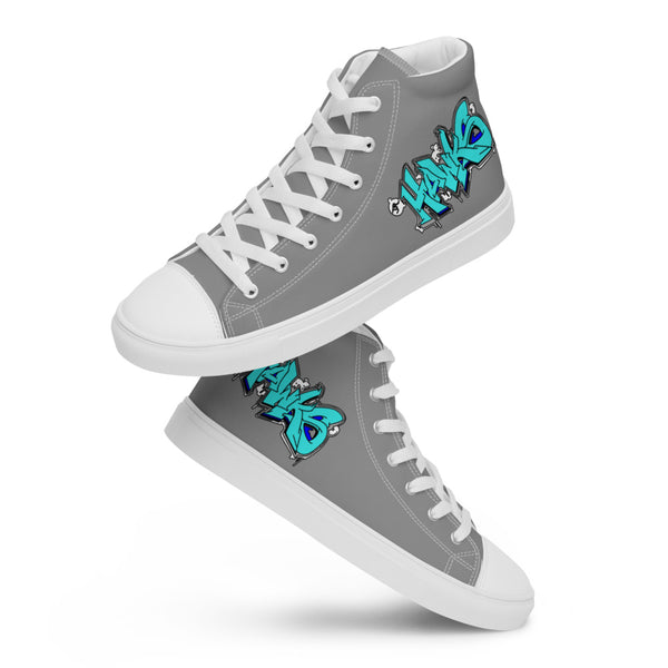 "Jr Hawks Graffiti" Men’s high top canvas shoes - [product_type} - RLH Design Group