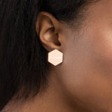 "Jr Hawks" Sterling Silver Hexagon Stud Earrings - [product_type} - RLH Design Group