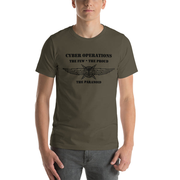 "Cyber Operations, The Few, The Proud, The Paranoid" - Short-Sleeve Unisex Undershirt - [product_type} - RLH Design Group
