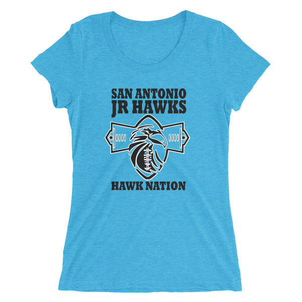 Ladies Shirt ~ Jr Hawks Football Field Short Sleeve