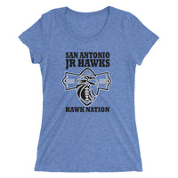 Ladies Shirt ~ Jr Hawks Football Field Short Sleeve