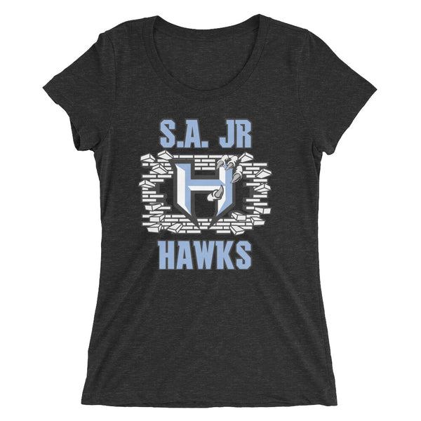 Ladies Shirt  ~ Jr Hawks Brick Wall Short Sleeve